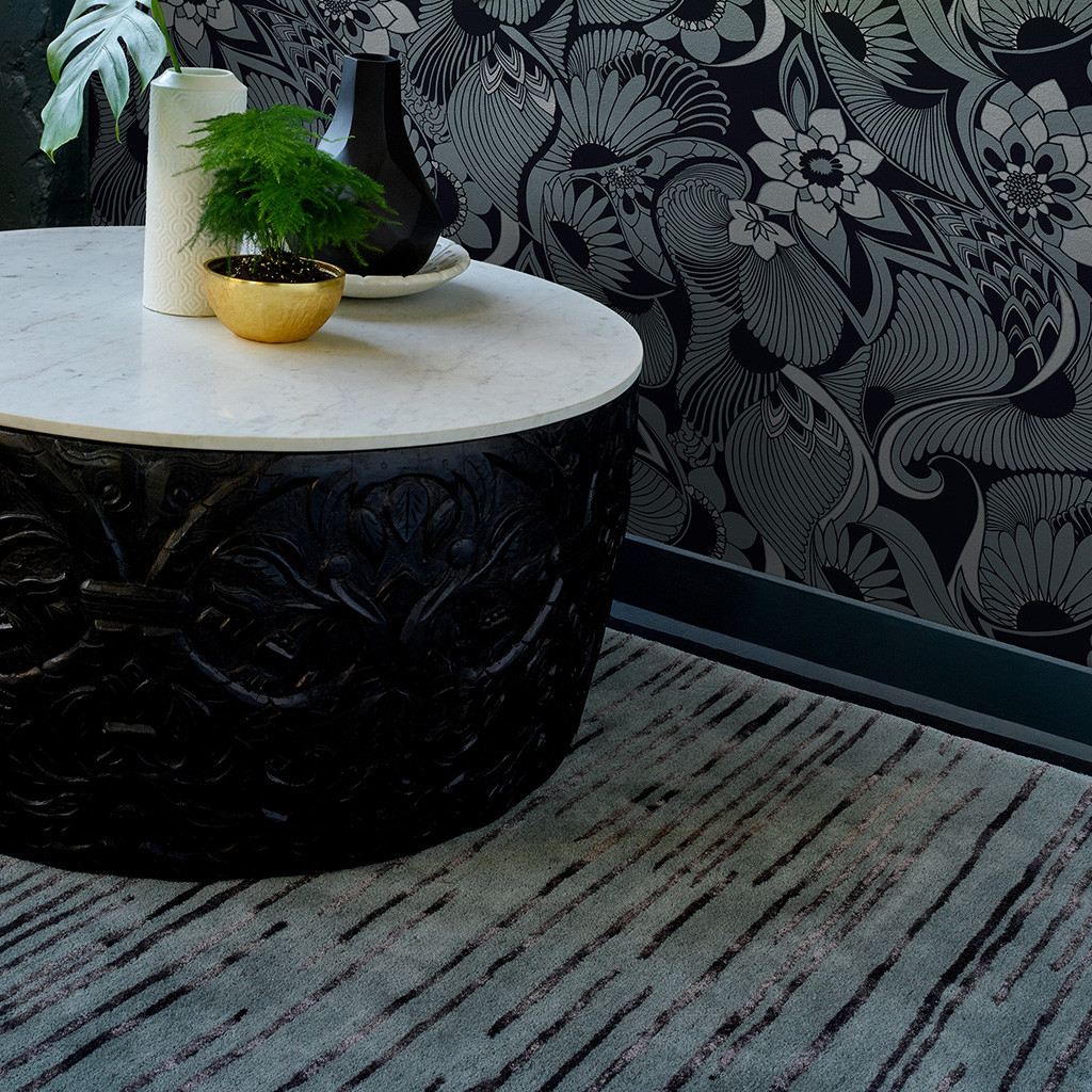 Florence Broadhurst Slub Charcoal 039405