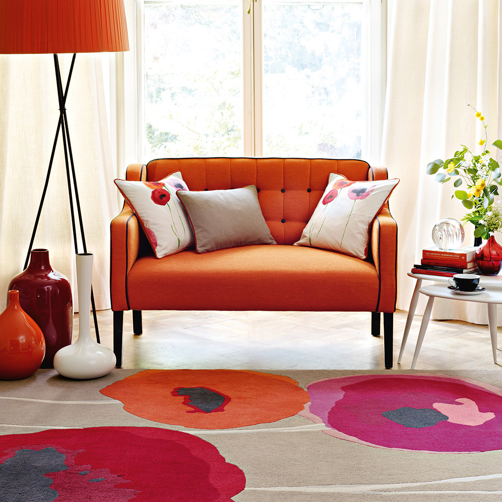 Sanderson Poppies Red Orange 45700